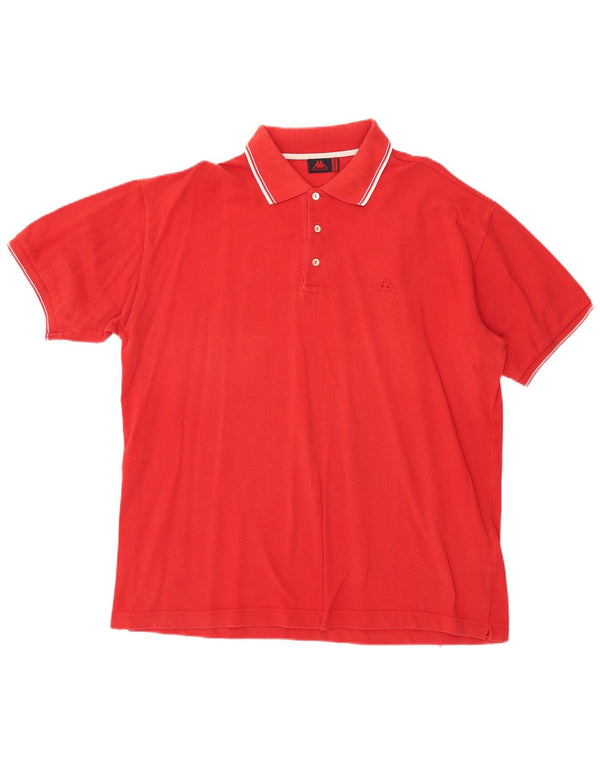KAPPA Herren Poloshirt 2XL Rote Baumwolle