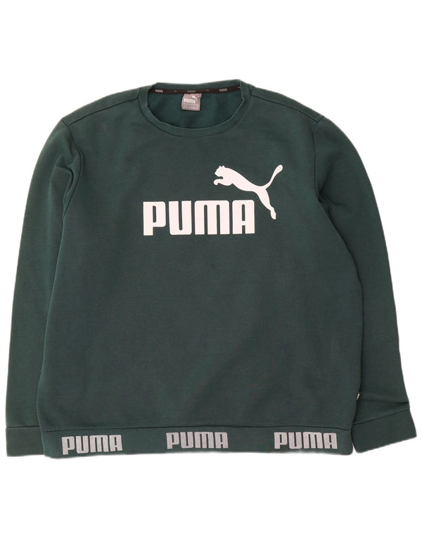 Puma Herren Grafik-Sweatshirt-Pullover XL, grüne Baumwolle