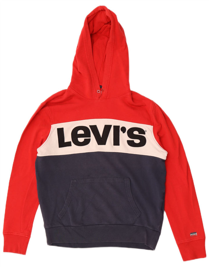 LEVI'S Herren-Kapuzenpullover mit Grafik, mittelgroß, marineblau, Colourblock-Baumwolle