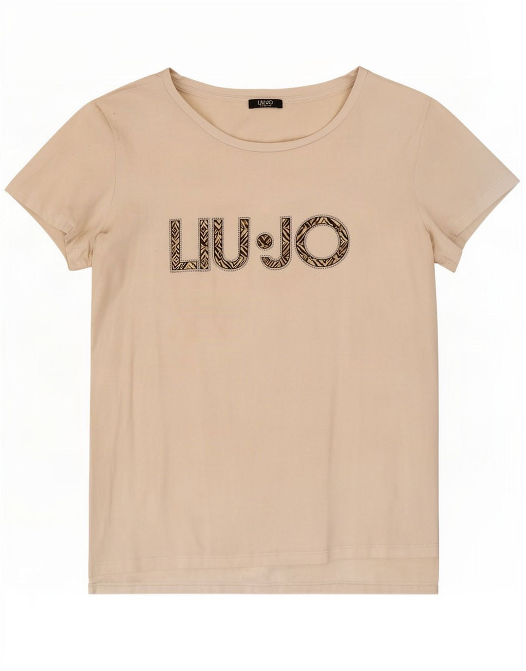 Liu Jo Damen Grafik-T-Shirt-Oberteil UK 14 Mittelweiß