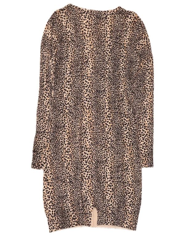 Guess Langarm-Pulloverkleid für Damen UK 12 Medium Beige Animal Print