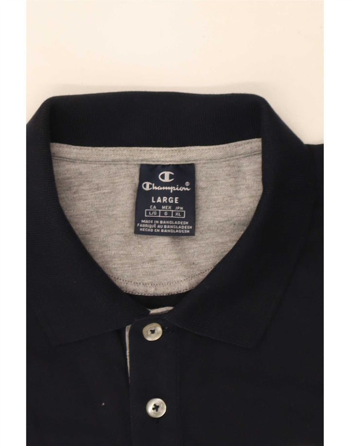 Champion Herren-Poloshirt mit Grafik, Größe L, Schwarz
