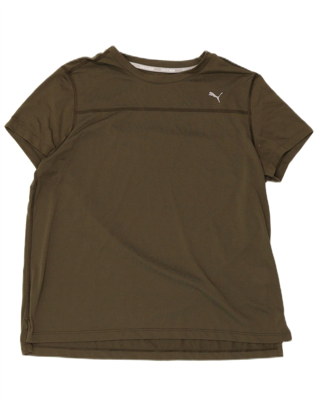 PUMA Damen T-Shirt Top UK 16 Large Khaki Polyester