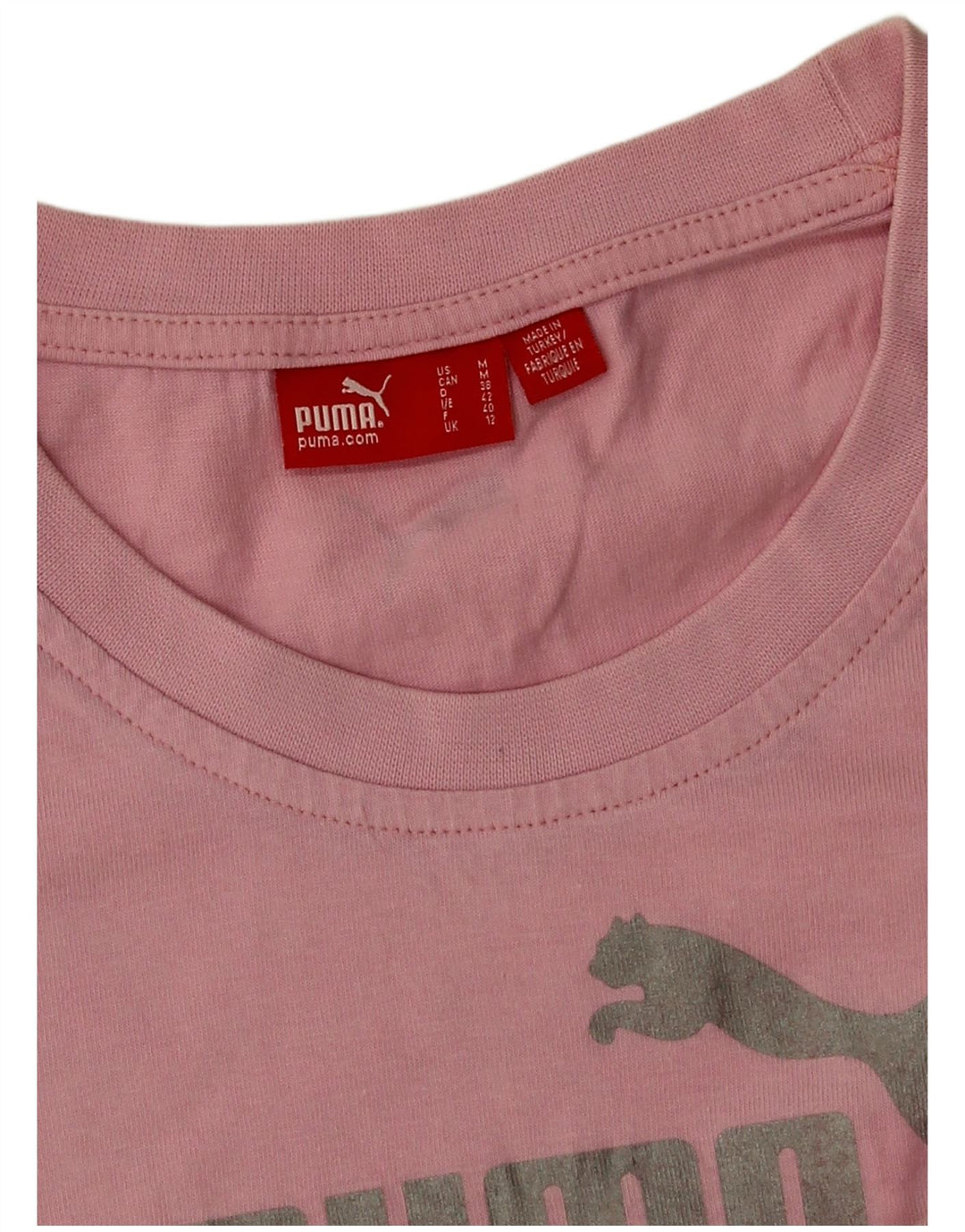 Puma Damen Graphic T-Shirt Top UK 12 Mittelrosa