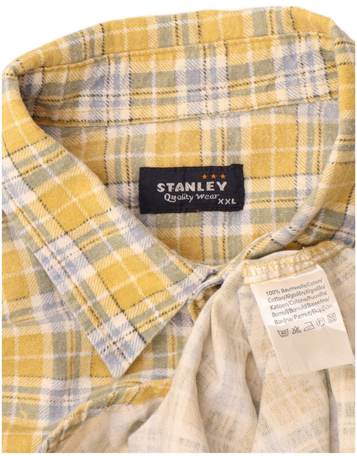 Stanley Herren-Flanellhemd 2XL, gelb karierte Baumwolle