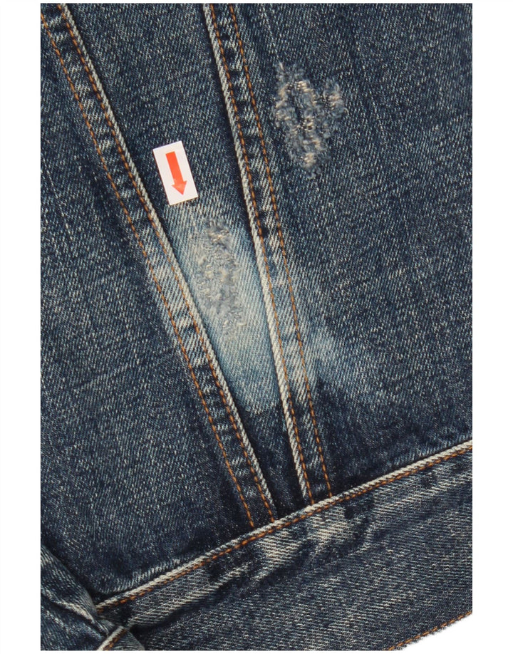 Meltin' Pot Herren-Jeansjacke, große blaue Baumwolle