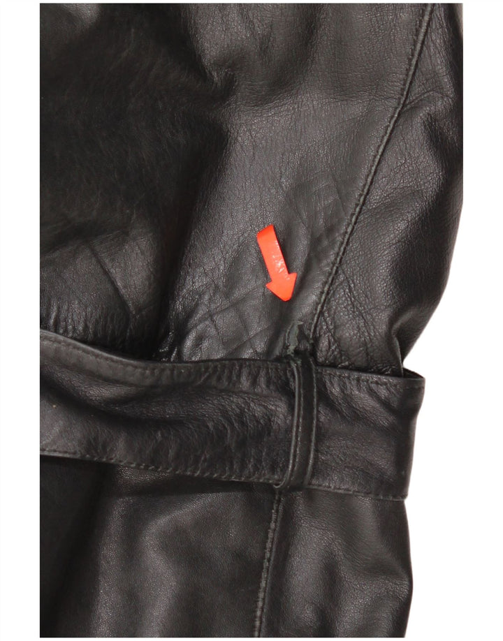 Vintage Womens Leather Jacket UK 16 Large Black Leather