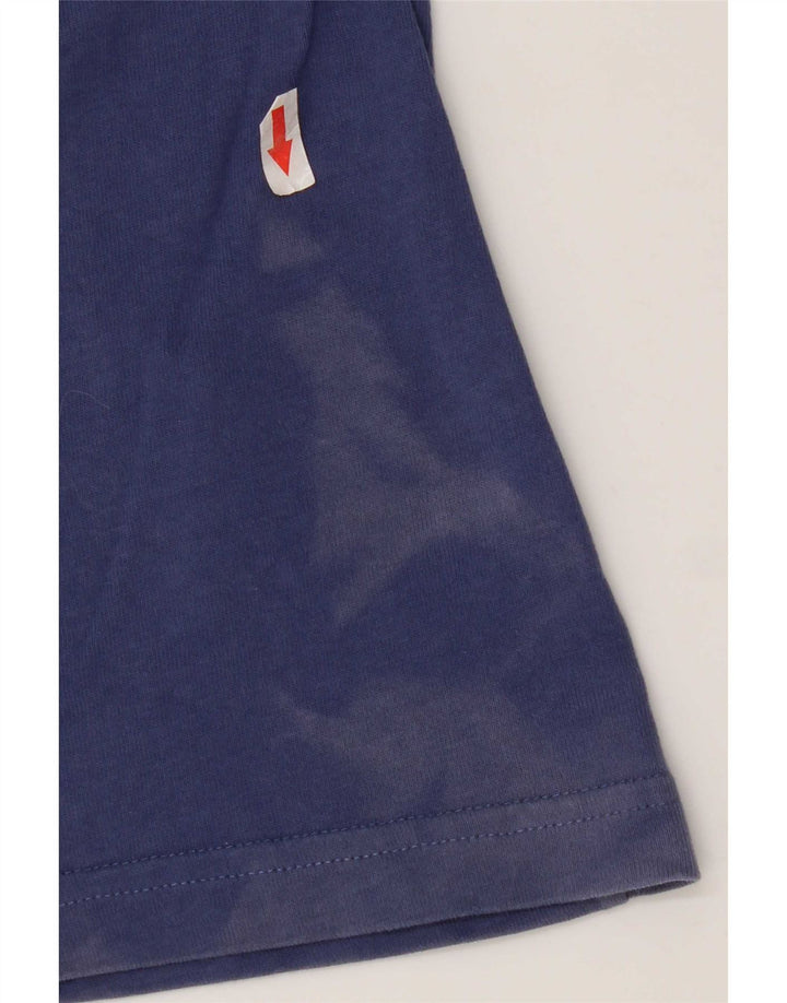 Armani Herren Grafik-T-Shirt-Oberteil aus mittelblauer Baumwolle