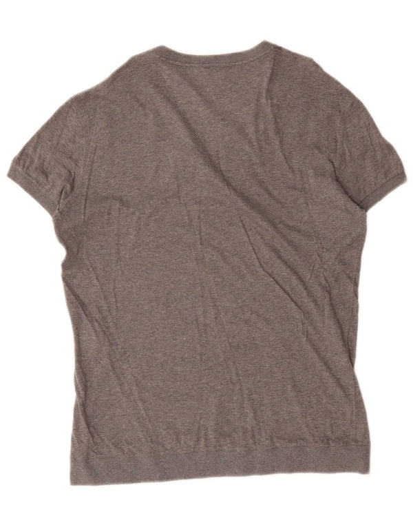 Dolce & Gabbana Herren T-Shirt-Oberteil aus mittelgrau gesprenkelter Baumwolle