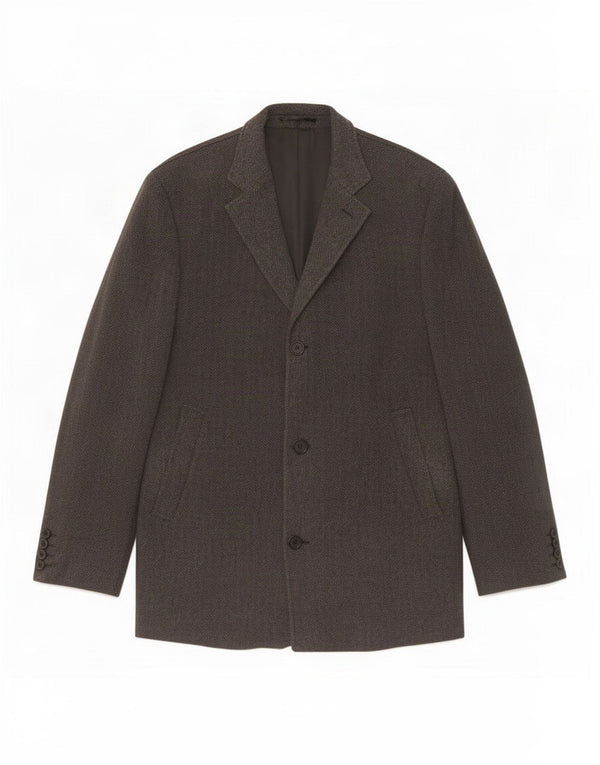 Gant Herrenmantel UK 42 XL Graues Fischgrätenmuster aus Polyester