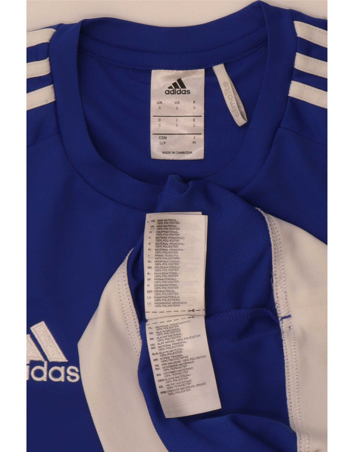 Adidas Herren Climalite T-Shirt Top Small Blau Colourblock Polyester