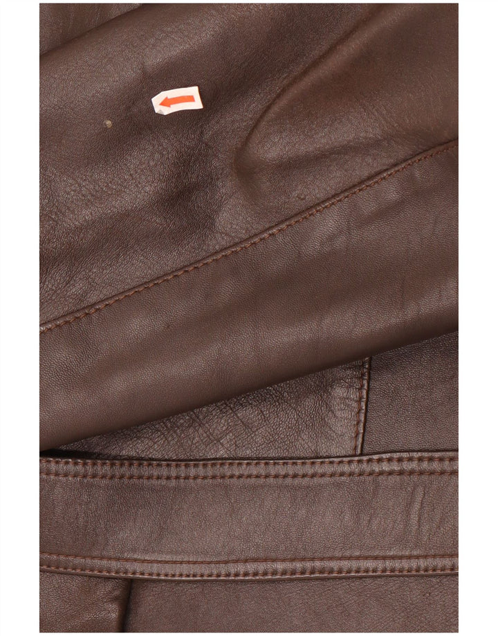 Vintage Herren Militärlederjacke UK 36 Small Brown
