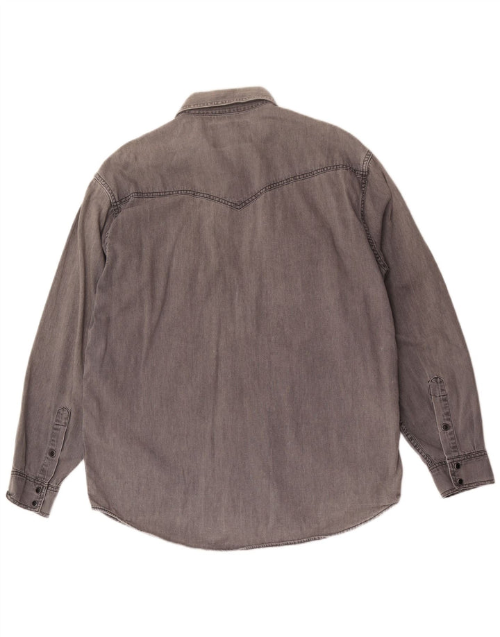 Wrangler Herren-Jeanshemd, große graue Baumwolle