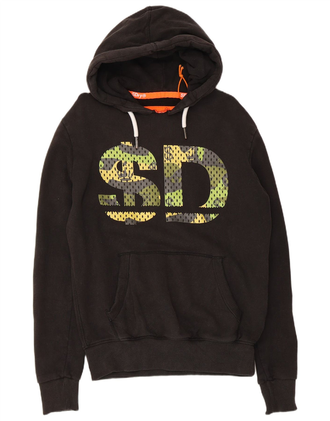 Superdry Herren-Kapuzenpullover mit Grafik, mittelschwarz, Baumwolle