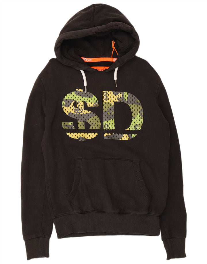 Superdry Herren-Kapuzenpullover mit Grafik, mittelschwarz, Baumwolle