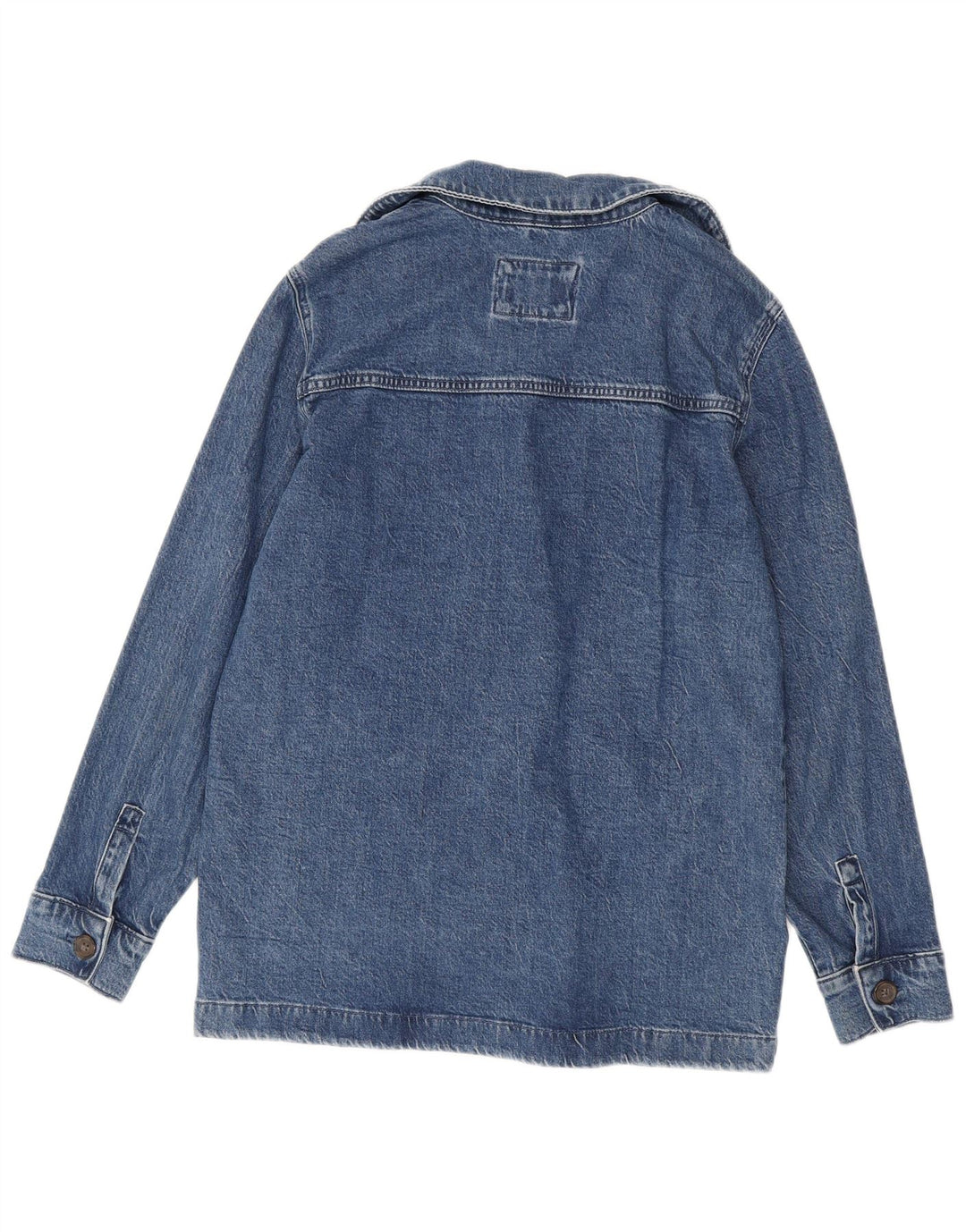 Marks & Spencer Damen Übergroße Jeansjacke UK 10 Small Blaue Baumwolle