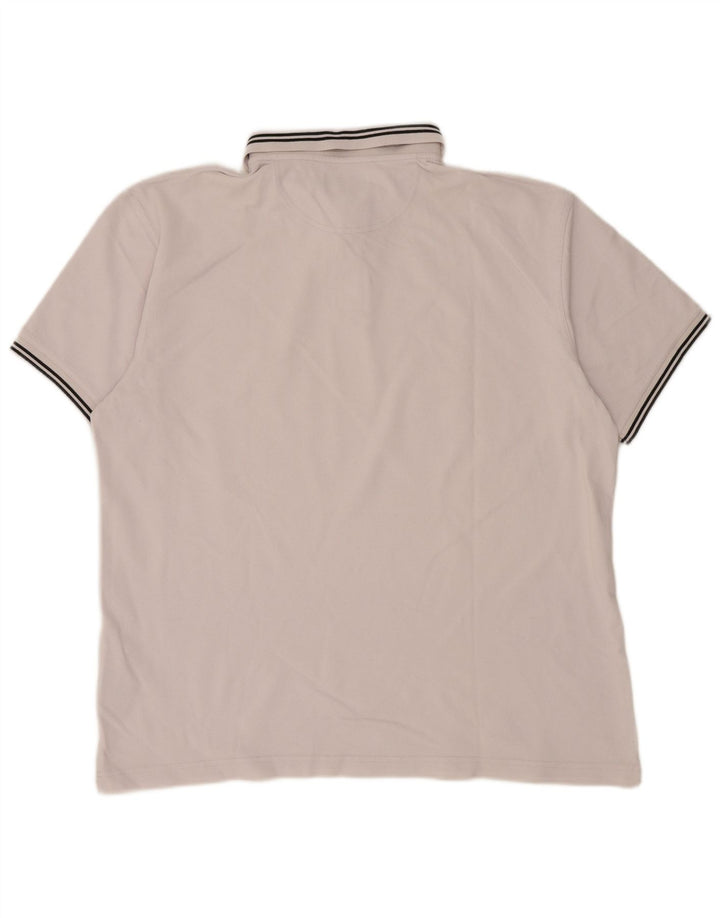 BARBOUR Herren Poloshirt 2XL weiß gestreift aus Baumwolle