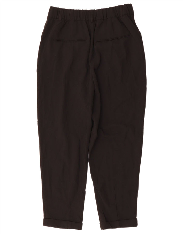 ZARA Damen Tapered Anzughose Medium W28 L33 Schwarz Polyester