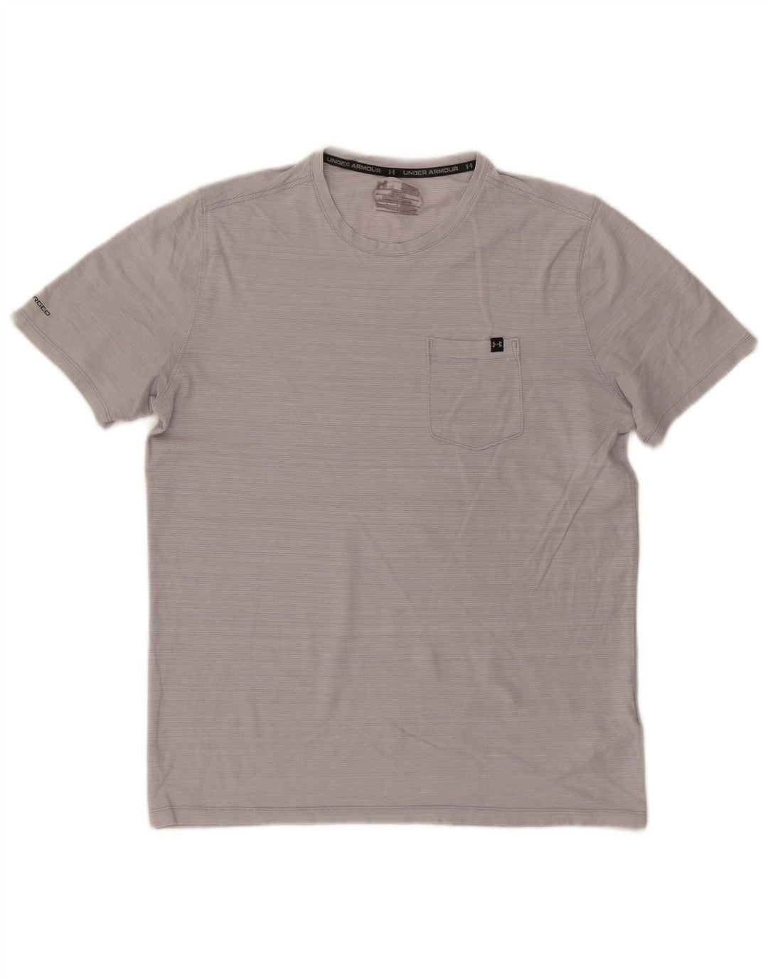 UNDER ARMOUR Herren Heat Gear T-Shirt-Oberteil aus mittelgrauer Nadelstreifen-Baumwolle