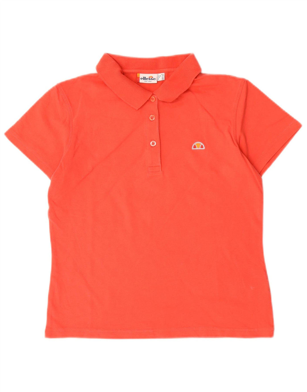 Ellesse Damen Poloshirt UK 12 Mittelrote Baumwolle