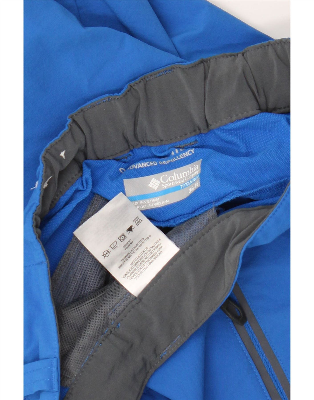 Columbia Herren Titanium Cargo Shorts W36 Großes blaues Colourblock-Nylon