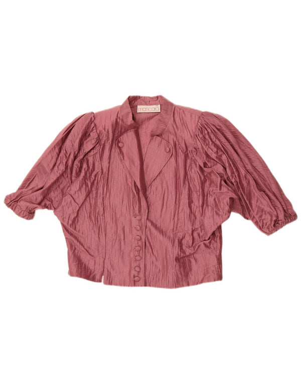 Vintage Damen 3/4 Ärmel 2-teiliges Rockset IT 42 Medium W28 Rosa Blumen