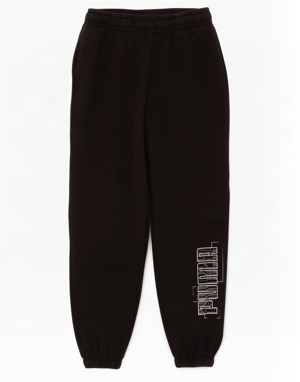 Puma Jungen Graphic Trainingshose Jogger 11–12 Jahre, schwarze Baumwolle