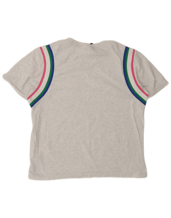 Nike Damen T-Shirt Top UK 16 Large Grau Colourblock Baumwolle