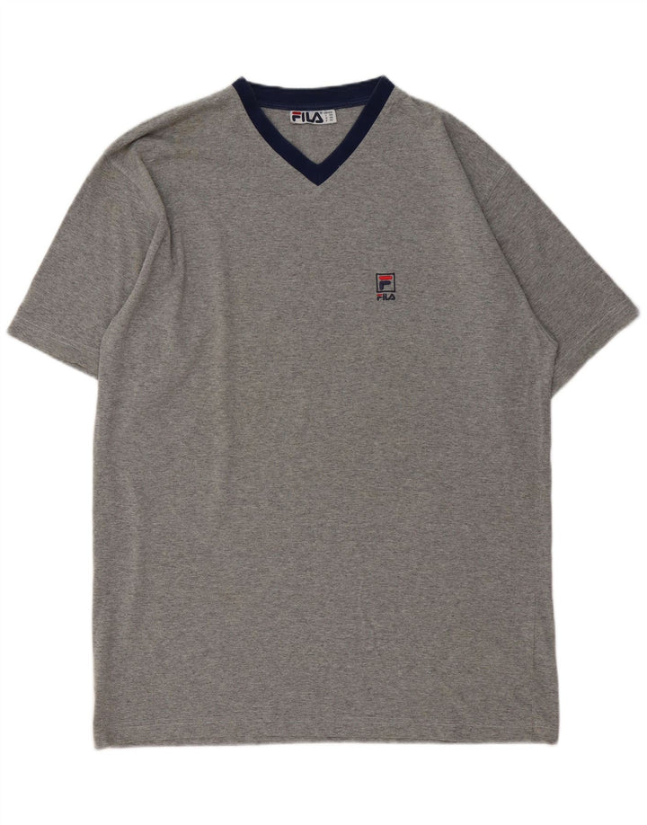 Fila Herren T-Shirt Top 2XL Grau gefleckte Baumwolle