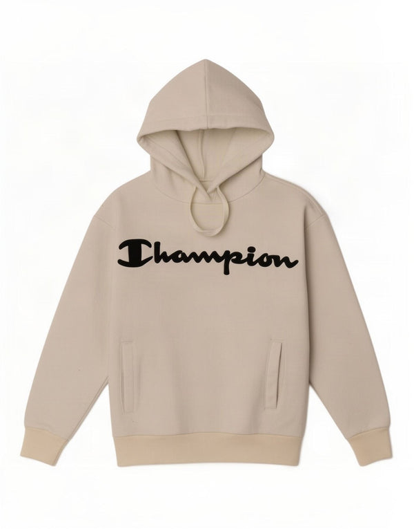 Champion Damen-Kapuzenpullover aus übergroßem grafischem Fleece, Gr. 6, XS, gebrochenes Weiß