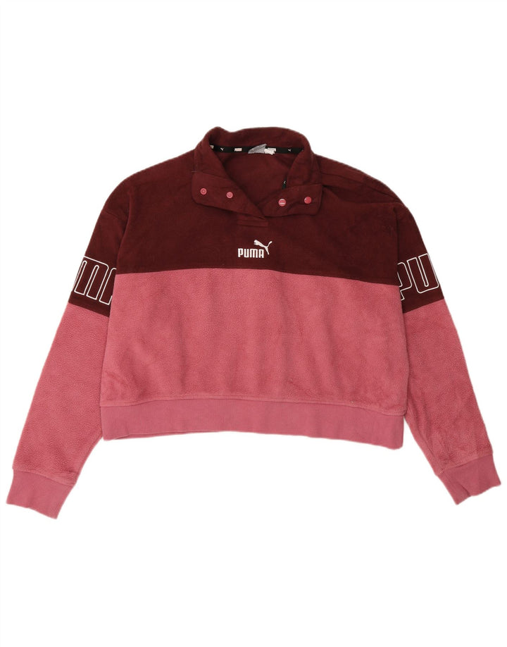 Puma Damen Übergroßer Grafik-Fleecepullover UK 14 Medium Burgund