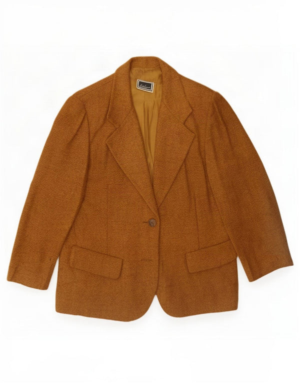 Luisa Spagnoli Damen 1-Knopf-Blazerjacke UK 14 Mittelbraun gefleckt