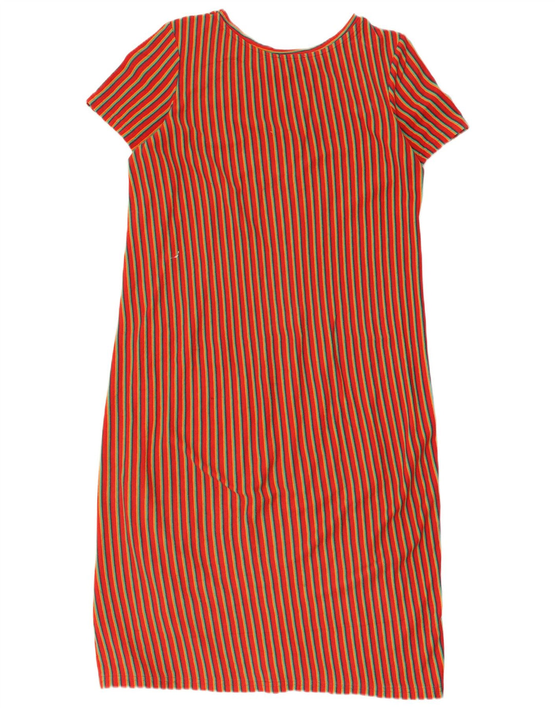 Zara Damen Trafaluc Etuikleid UK 14 Mittelrot gestreift Baumwolle