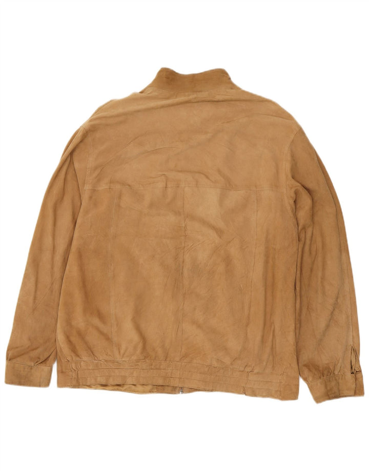 Vintage Herren Wildlederjacke IT 54 XL Beige Leder