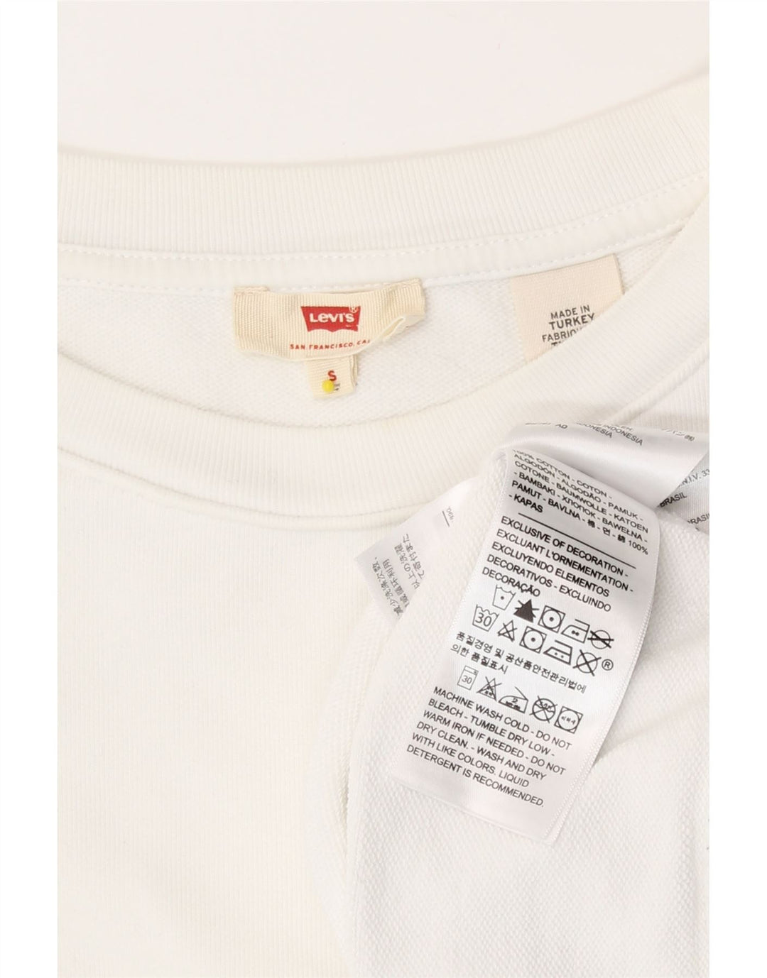 Levi's Damen-Sweatshirt mit übergroßem Grafik-Crop-Sweatshirt, Gr. 10, Größe S, Weiß