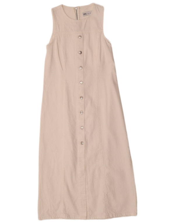 Ärmelloses Jeanskleid für Damen von Zara, Gr. 8, Weiß