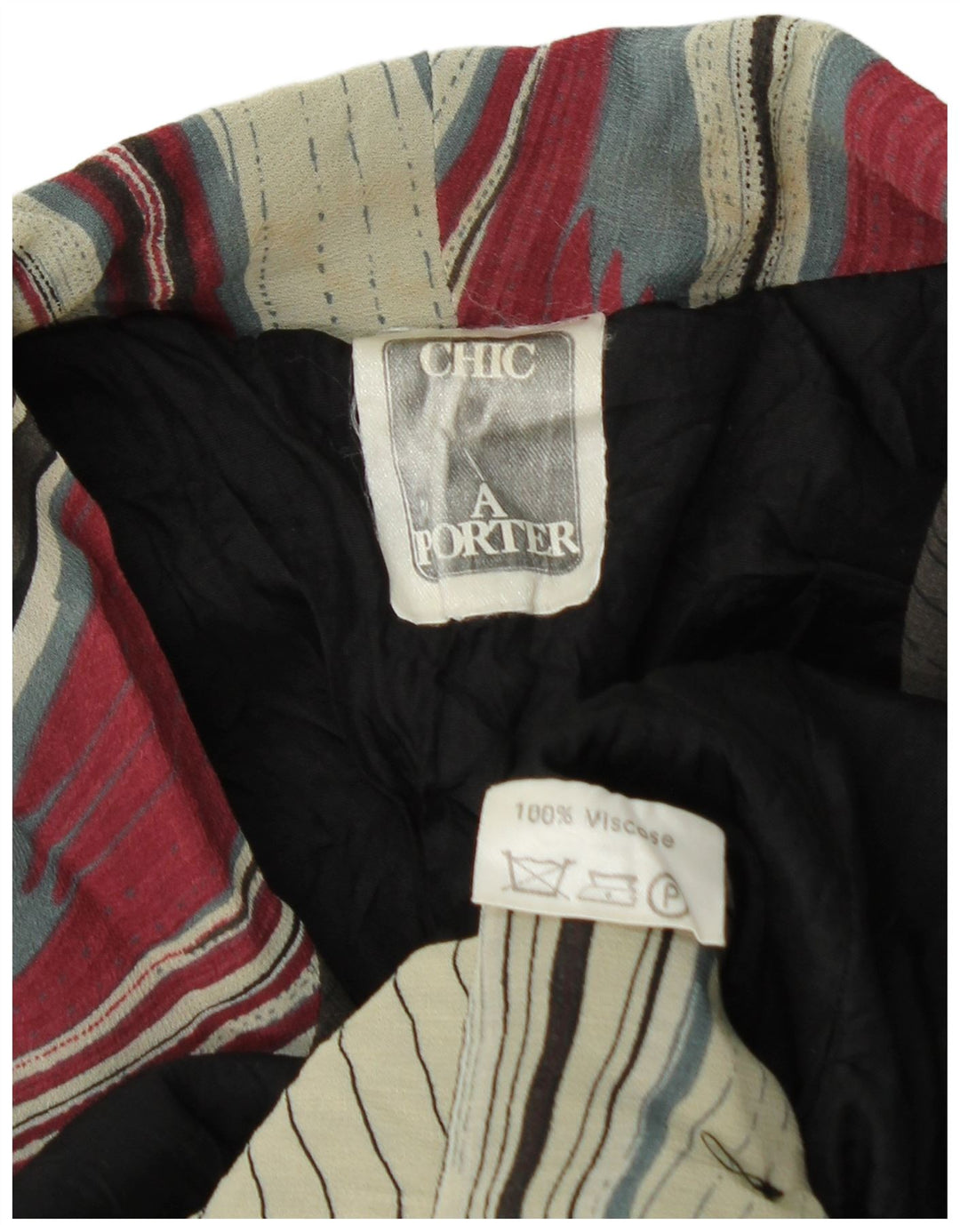 Vintage Damen Hemdkleid mit abstraktem Muster UK 12 Medium Mehrfarbig