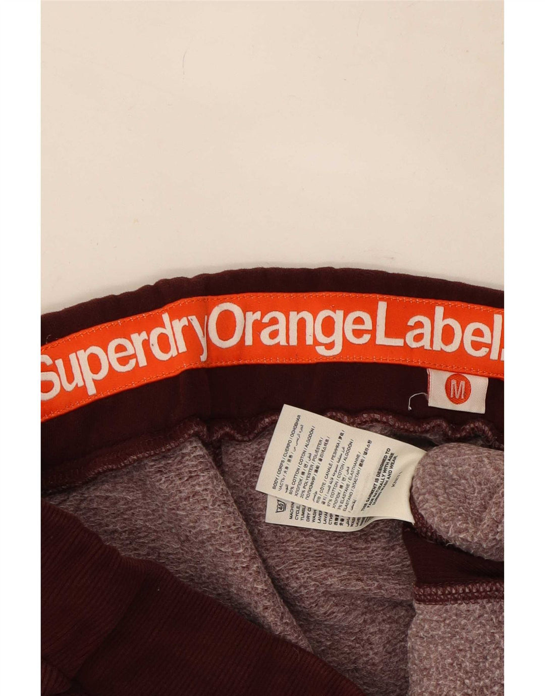 Superdry Herren-Sportshorts aus mittlerer burgunderroter Baumwolle