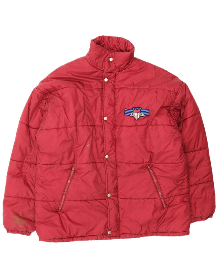 Vintage Herren Wattierte Jacke UK 42 XL Rot