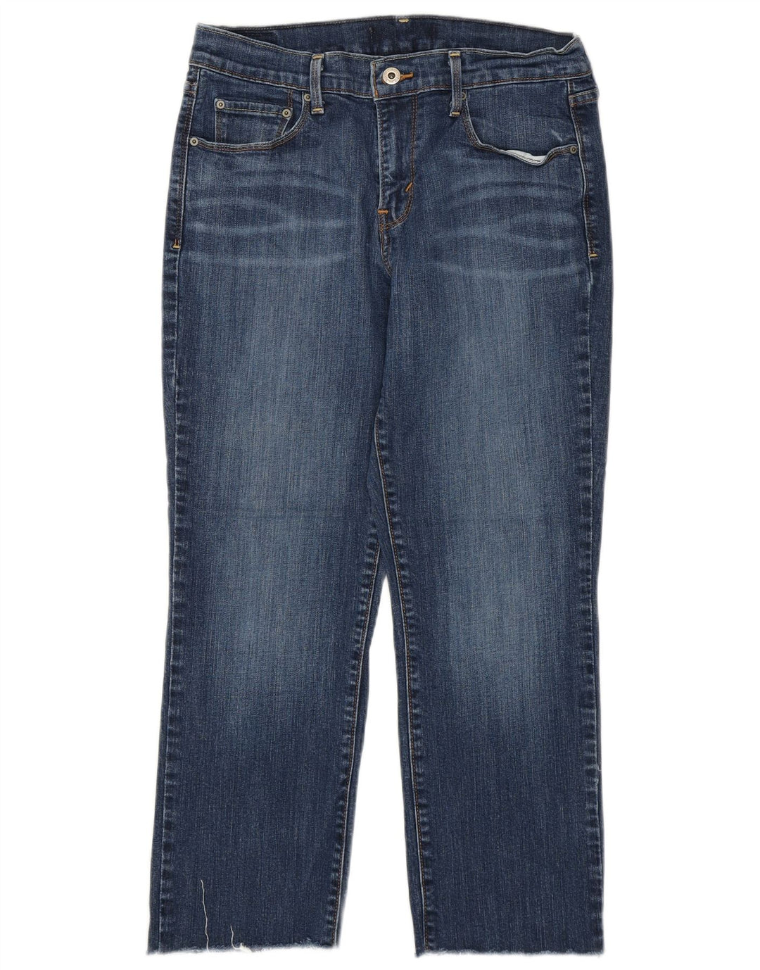 Levi's Damen-Cropped-Jeans US 8 Medium W29 L34 Blaue Baumwolle