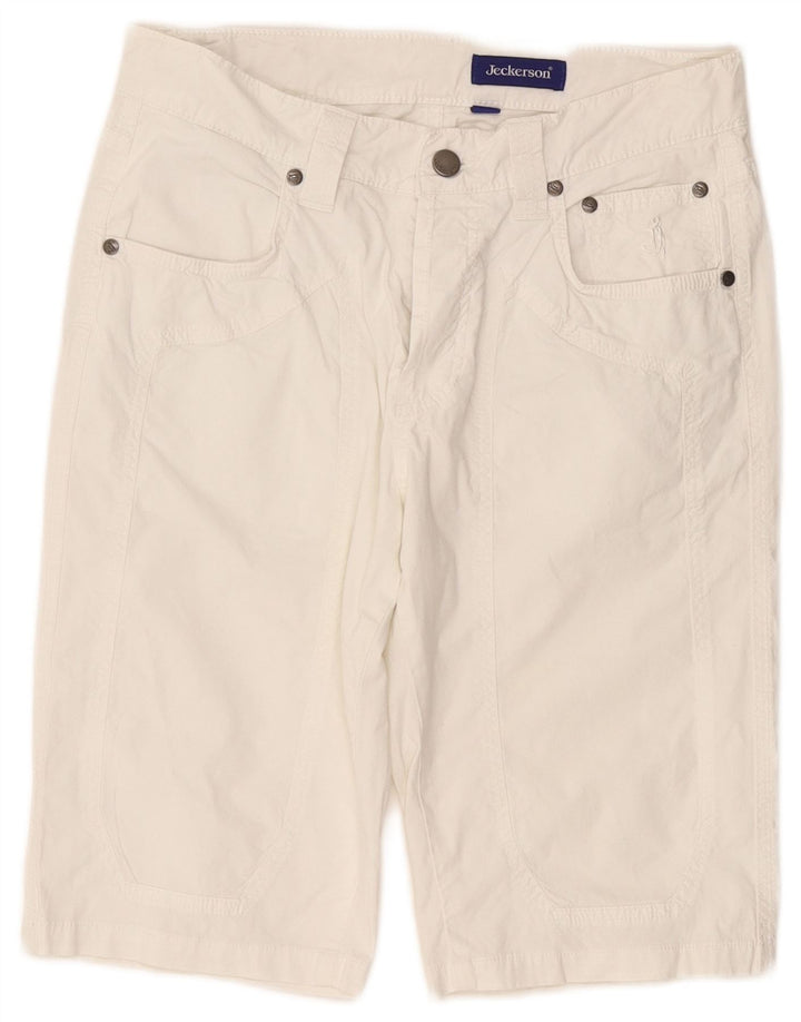 JECKERSON Damen Bermuda Casual Shorts W31 Mittelweiße Baumwolle