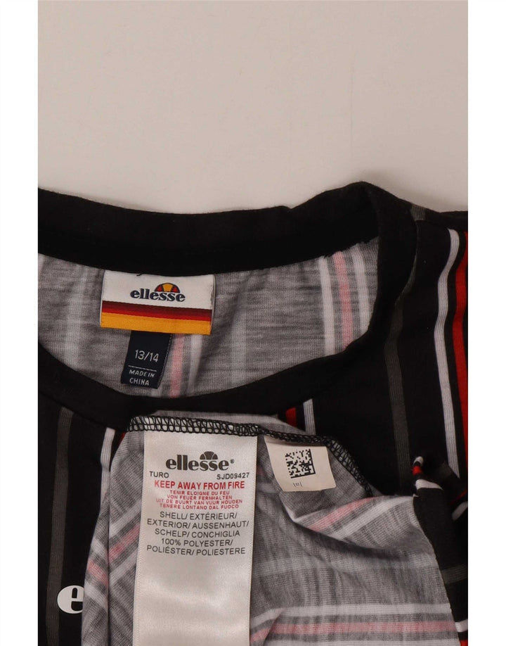 Ellesse T-Shirt für Jungen, 13–14 Jahre, schwarz gestreift, Polyester
