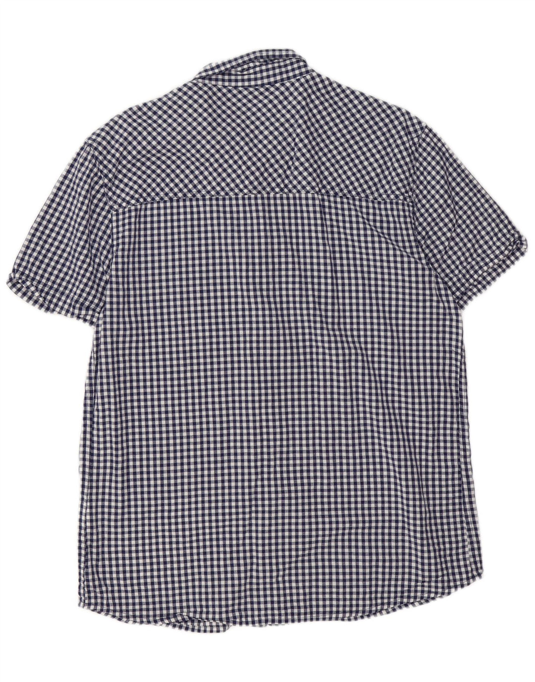 Mountain Warehouse Herren-Kurzarmhemd, groß, marineblau, Gingham-Baumwolle