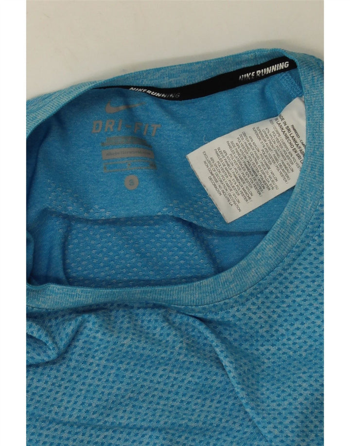 Nike Herren Dri Fit T-Shirt-Oberteil, klein, blau geflecktes Polyester