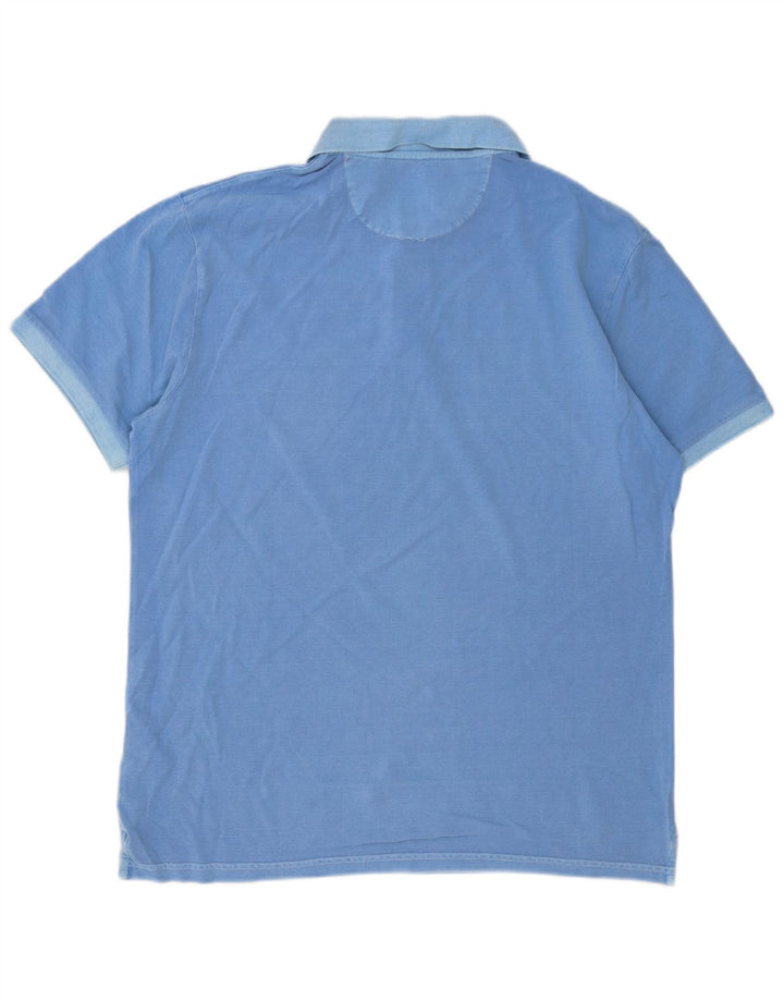 Gant Herren-Poloshirt, große blaue Baumwolle