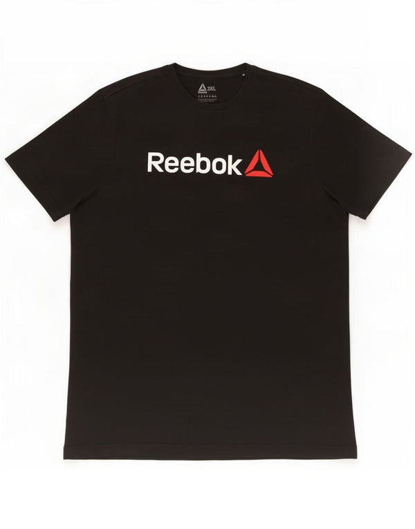 Reebok Herren Grafik T-Shirt Top 2XL Schwarz Baumwolle