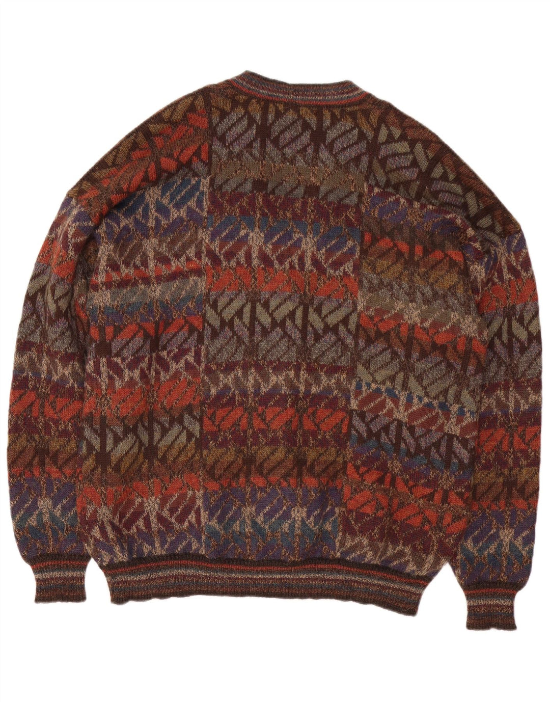 Intiwara Herren-Strickjacke, groß, mehrfarbig, geometrisch, Alpakawolle