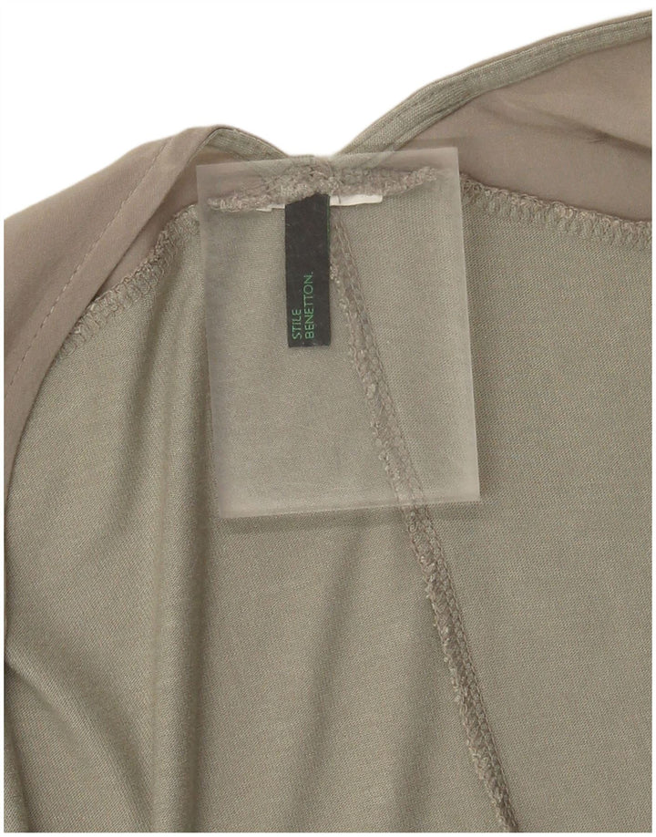 BENETTON Damen Poncho-Cardigan-Oberteil, Einheitsgröße, Khaki, Farbblock