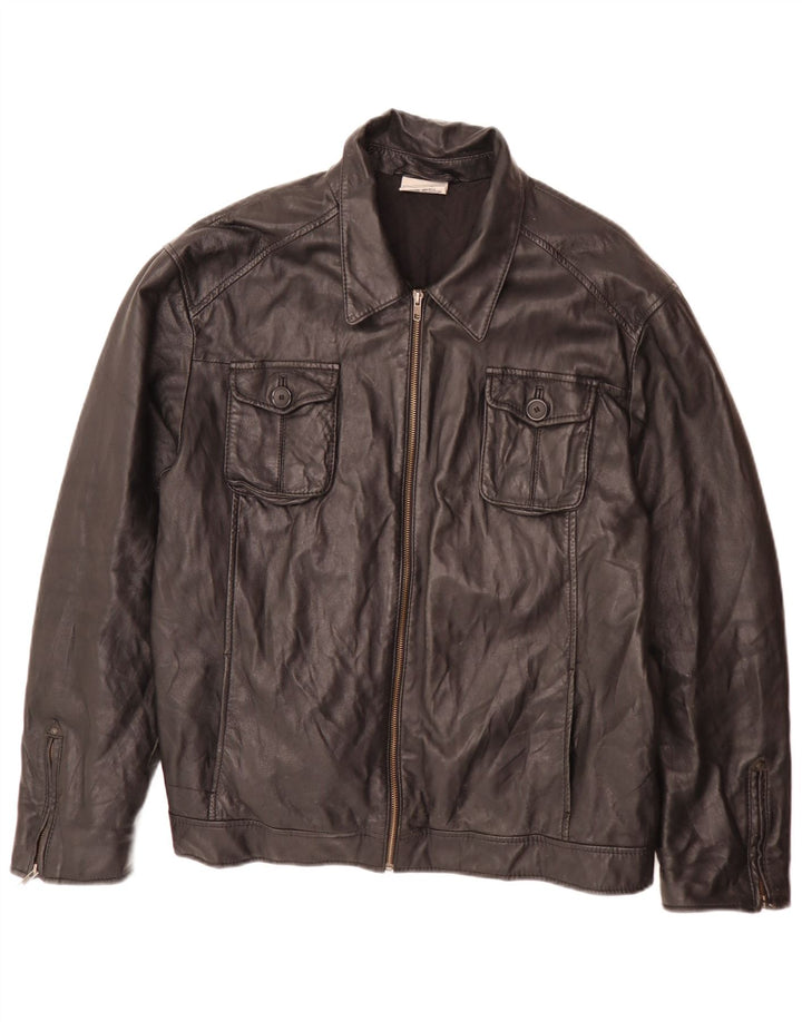In Extenso Herren Lederjacke UK 44 2XL Schwarz