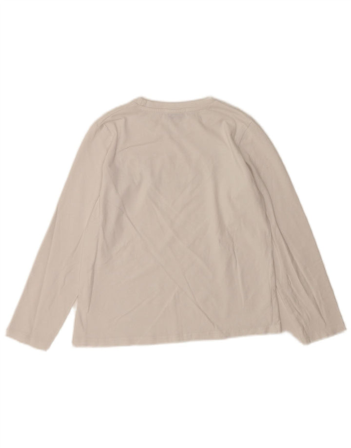 Gaelle Womens Graphic Top Langarm UK 6 XS Weiß